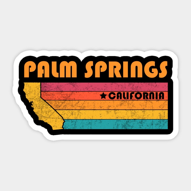 Palm Springs California Vintage Distressed Souvenir Sticker by NickDezArts